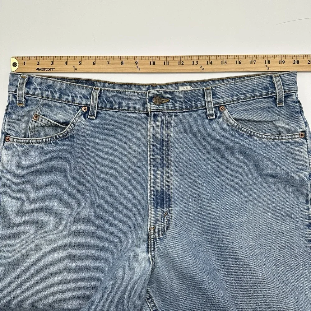 VTG Y2K Levis 550 Denim Jeans Men 42x30 (40x29) Blue Relaxed Fit 1997 Orange Tab